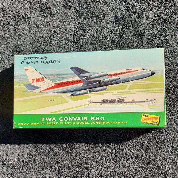 Lindberg 1:189 TWA Convair 880 Vintage 1966 Model Airplane Kit 409-75 - Picture 1 of 9